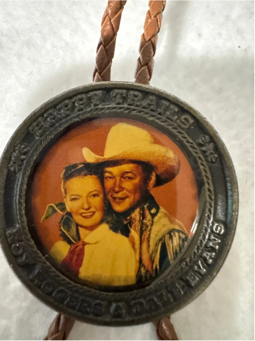 Men's Fossil Roy Rogers & Dale Evans Photo Bolo Tie, Collector Tin Box